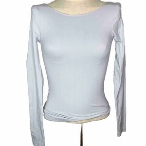 Intimately Free People Grey Seamless Low Back Top